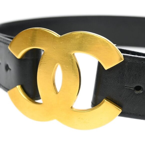 Chanel Black Leather Belt #75/30 96A Small Good main image 4